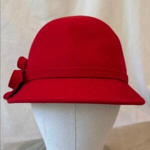 Sakkas Vintage style Red Cloche Wool Hat